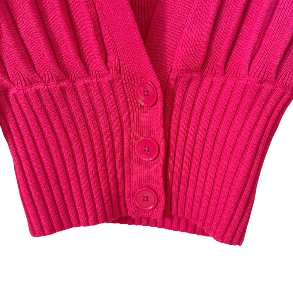 NWT Wilfred Artizia Plunge Front Wool Cardigan Sweater in "Vital Pink" Sz XXS - Picture 7 of 13